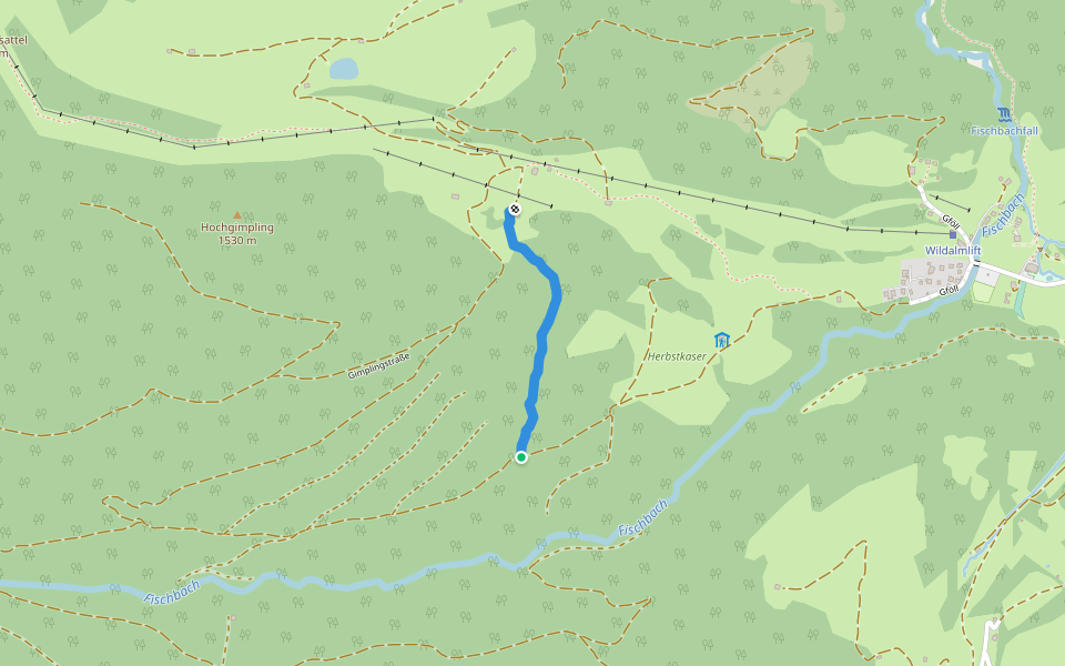 Wildalmsteig walking route map in Unken