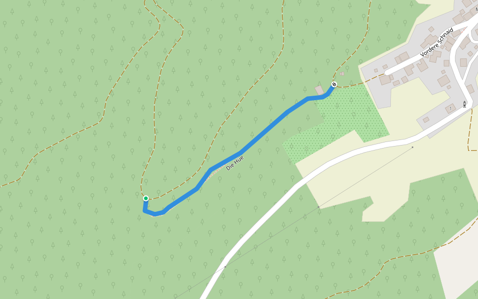 Die Hüe walking route map in Wallenfels