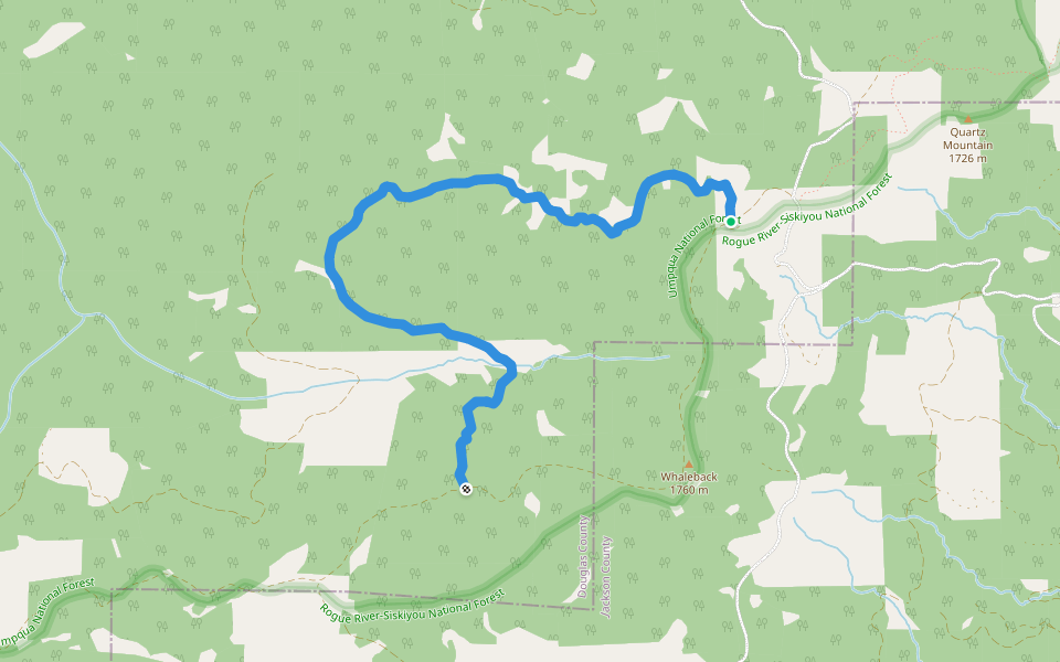 Donegan Prairie walking route map in Trail