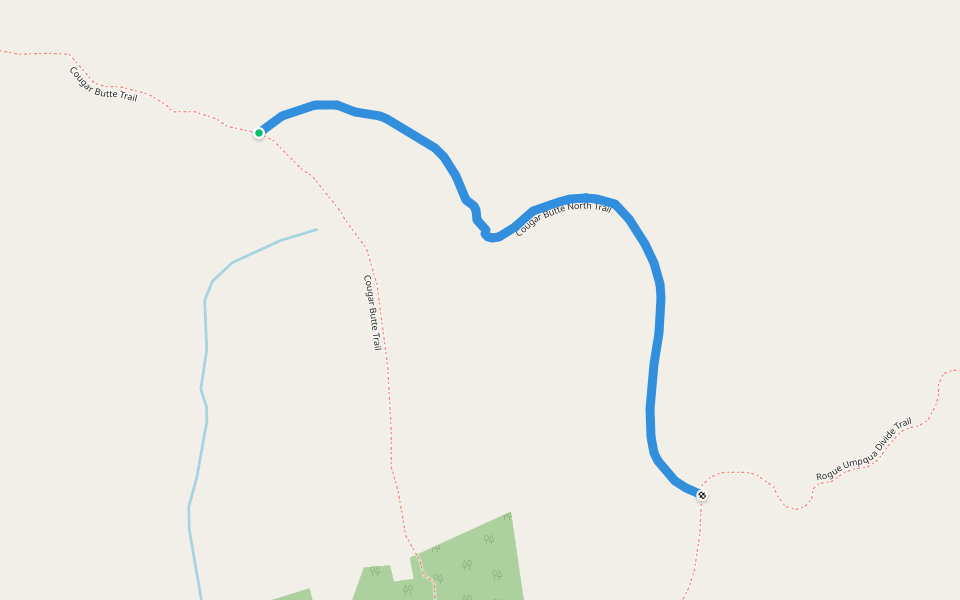 Cougar Butte North Trail walking route map in Prospect