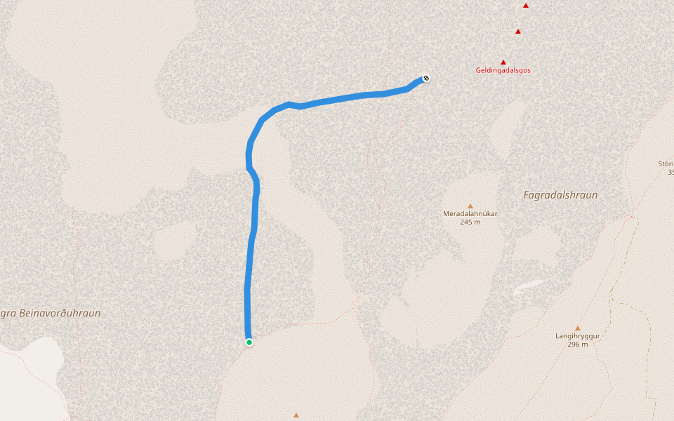 Gönguleið B walking route map in Grindavik