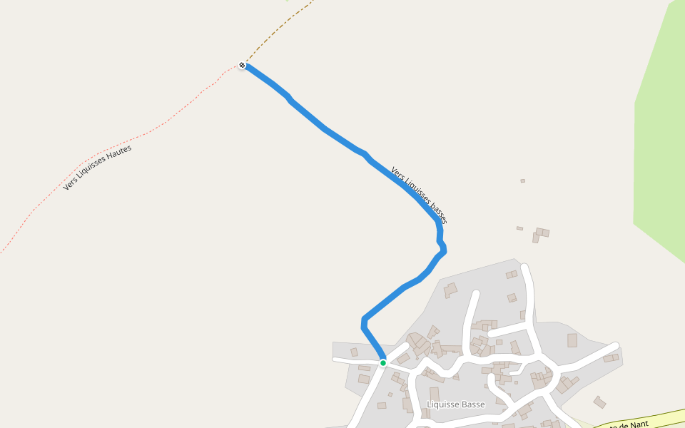 Vers Liquisses basses walking route map in Nant