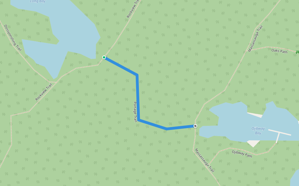 Portage Trail walking route map in Port Severn