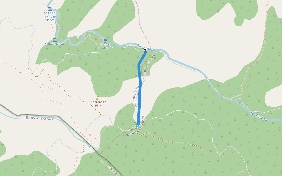 Cortafuegos El Cabroncillo walking route map in Camarena de la Sierra