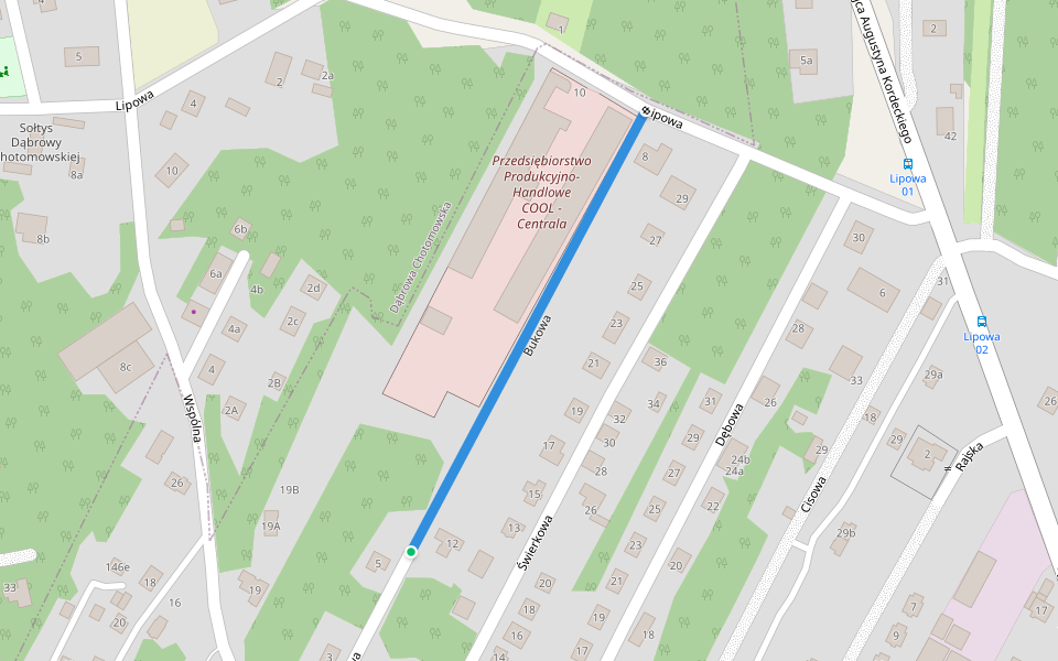Bukowa walking route map in Chotomów