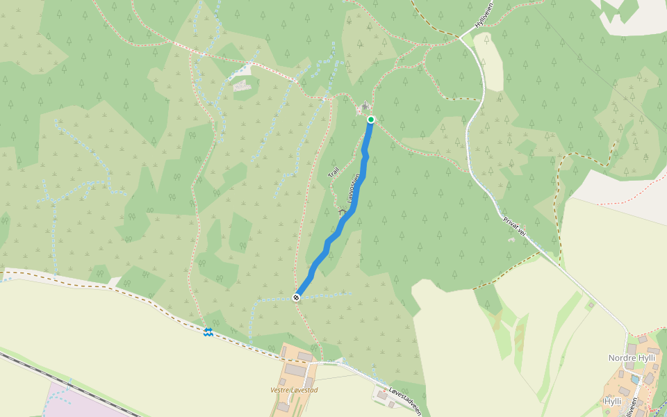 Lavvostien walking route map in Spydeberg