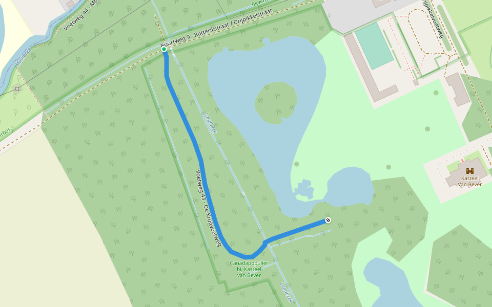 Voetweg 43 - De Kruitvoetweg walking route map in Wemmel