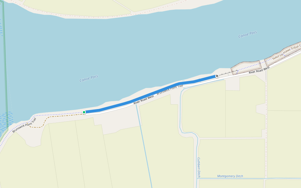 Brunswick Point Trail walking route map in Delta