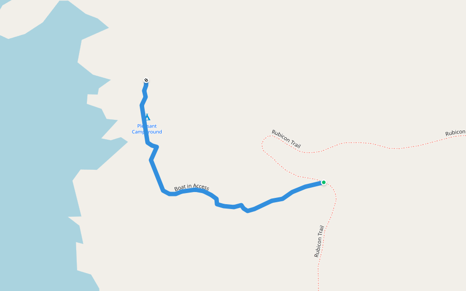 Boat in Access walking route map in Tahoma