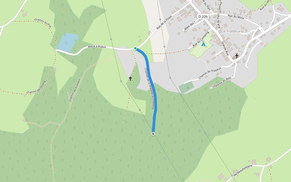 Chemin de la Malaide au Freiteux walking route map in Plombières-les-Bains