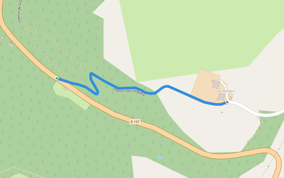 Chemin sous le Bolha walking route map in Le Val-d'Ajol