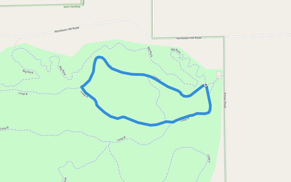 Loop A walking route map in Hubbard Lake