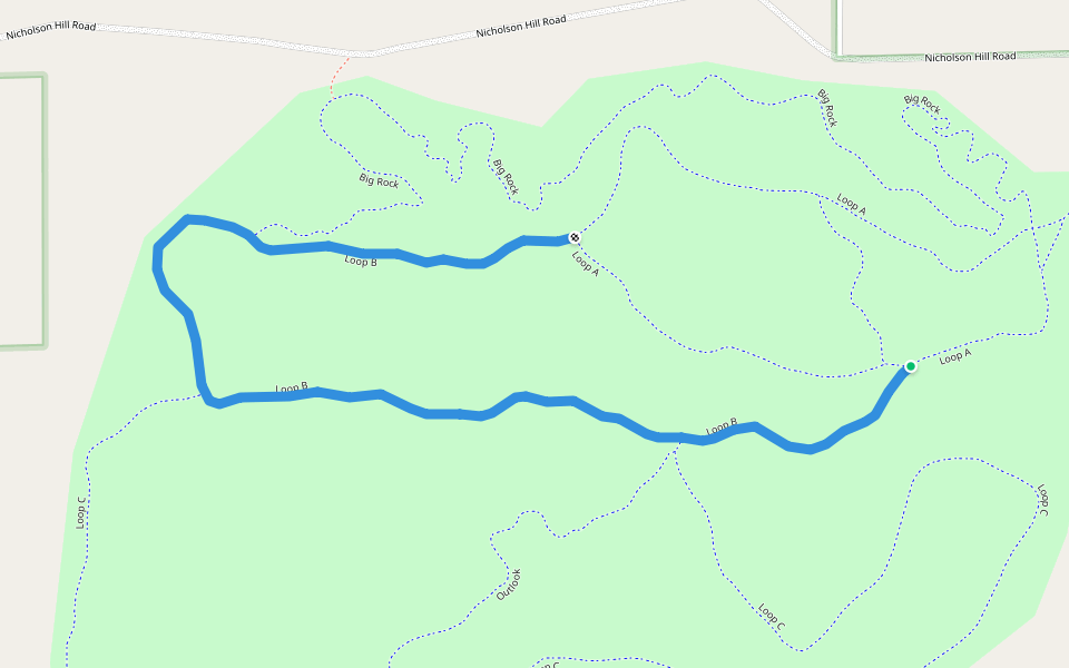 Loop B walking route map in Hubbard Lake