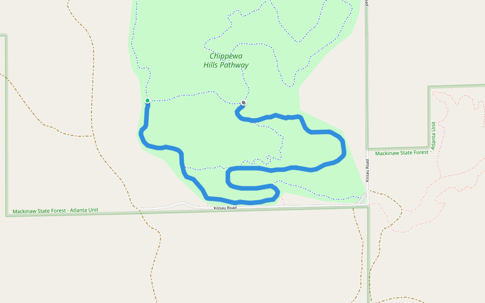 Loop D walking route map in Hubbard Lake