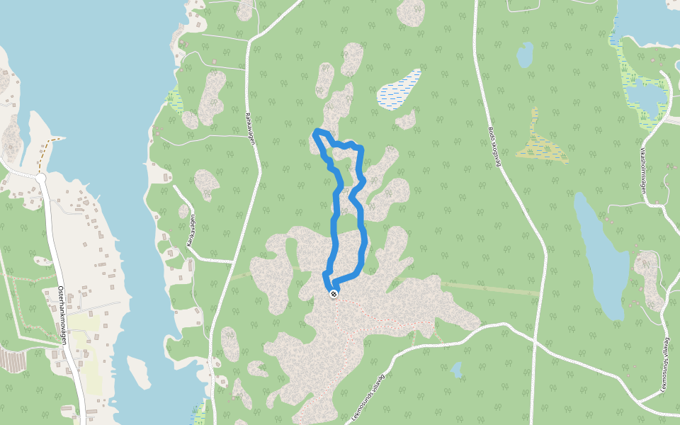 Karika Gula walking route map in Österhankmo