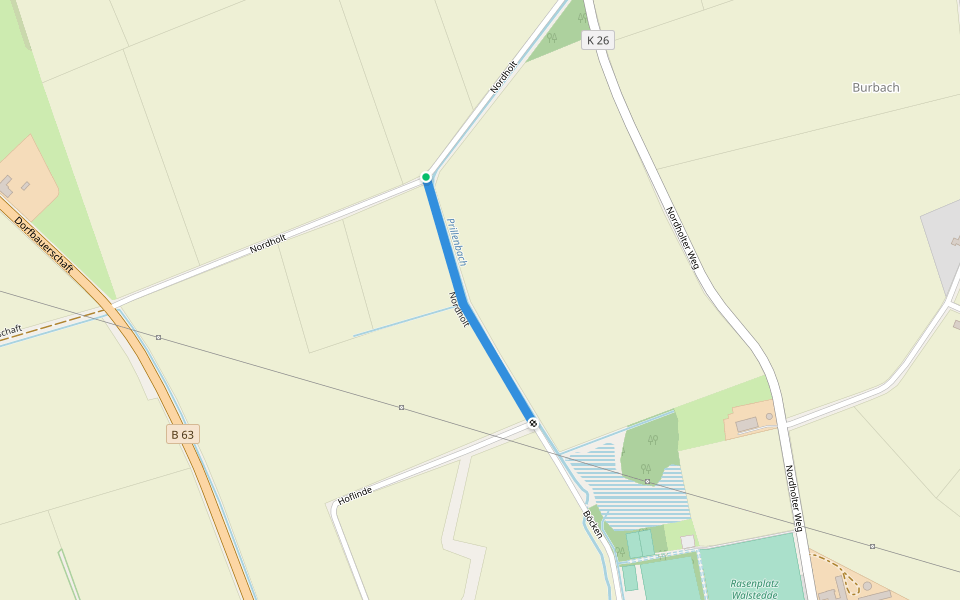 Nordholt walking route map in Drensteinfurt