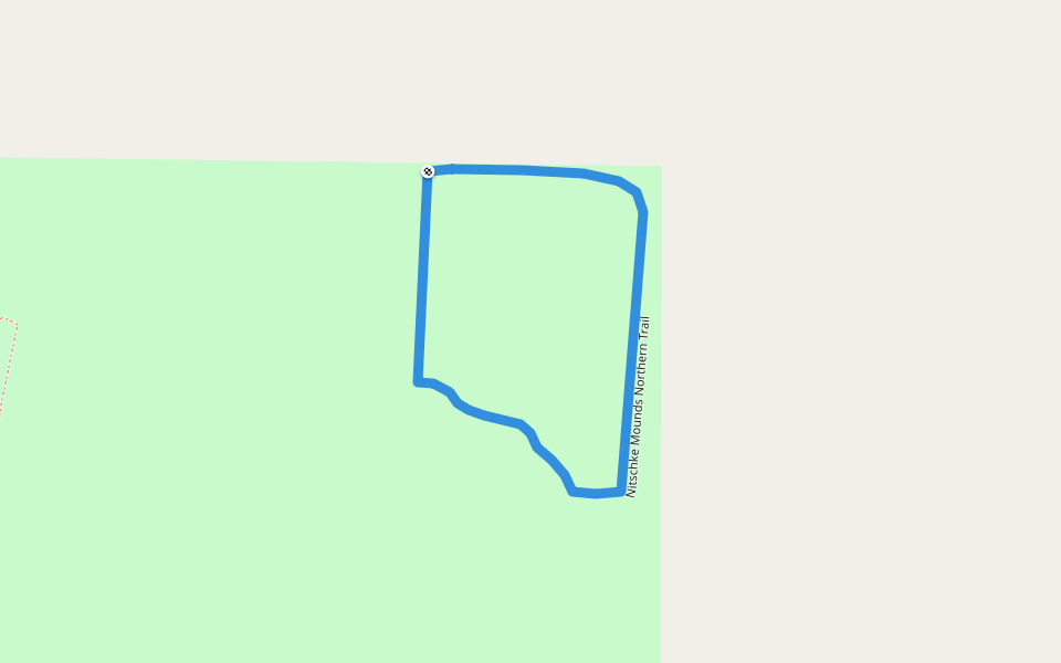 Nitschke Mounds Northern Trail walking route map in Burnett