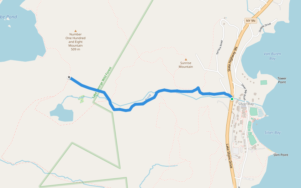 Jabez Pond Trail walking route map in Silver Bay