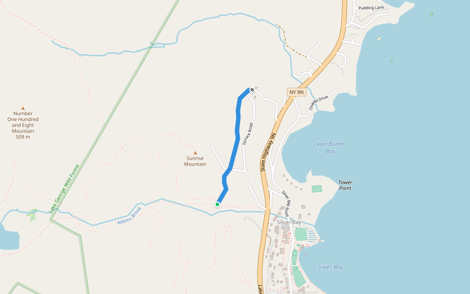 Terrace Trail walking route map in Silver Bay