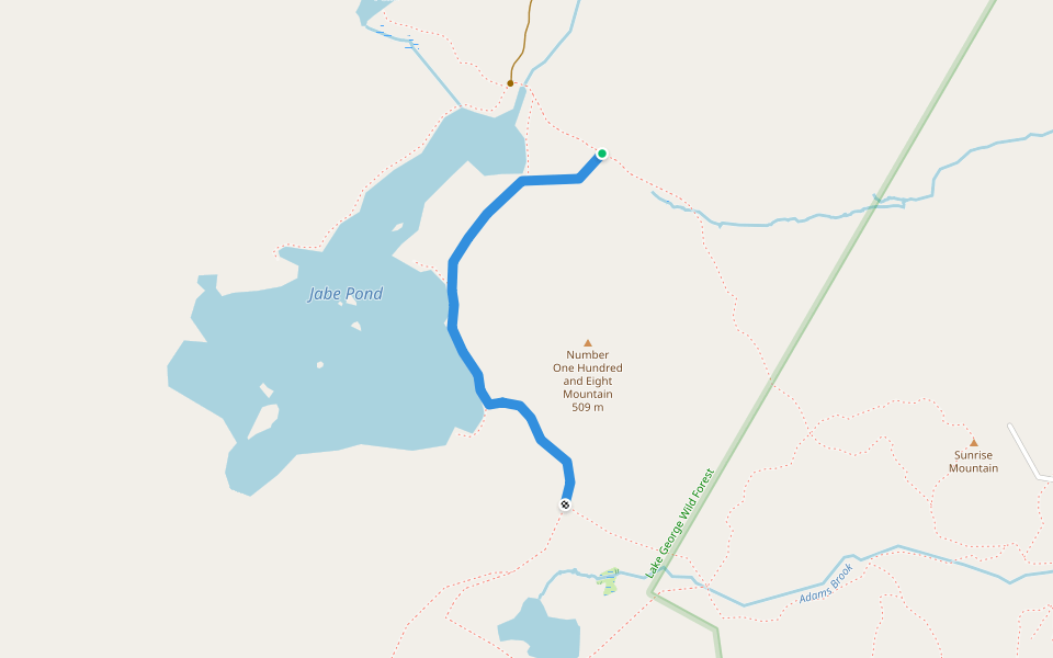 Jabez Pond Loop walking route map in Hague