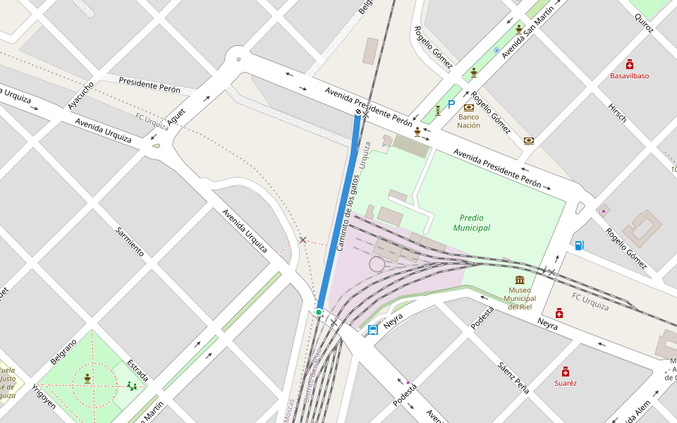 Caminito de los gatos walking route map in Basavilbaso