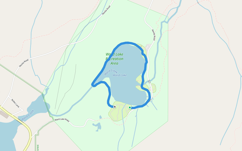 Ward Lake Nature Trail walking route map in Ketchikan