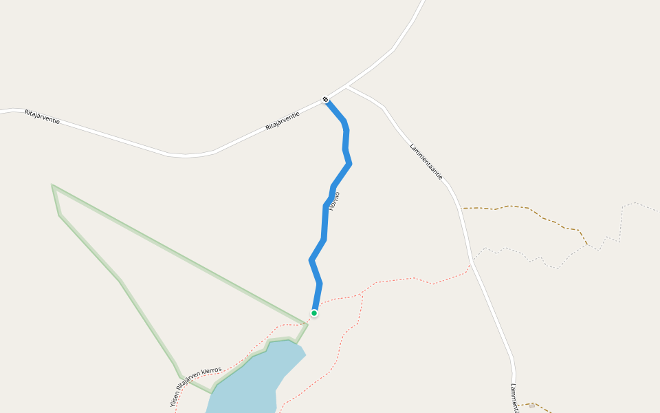 Hornio walking route map in Hornio