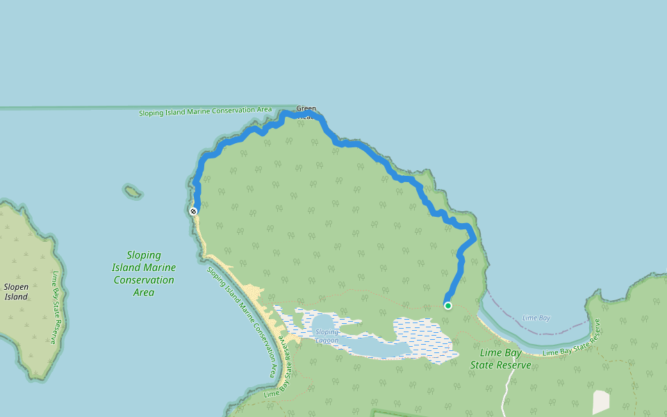 Green Point Track walking route map in Sloping Main