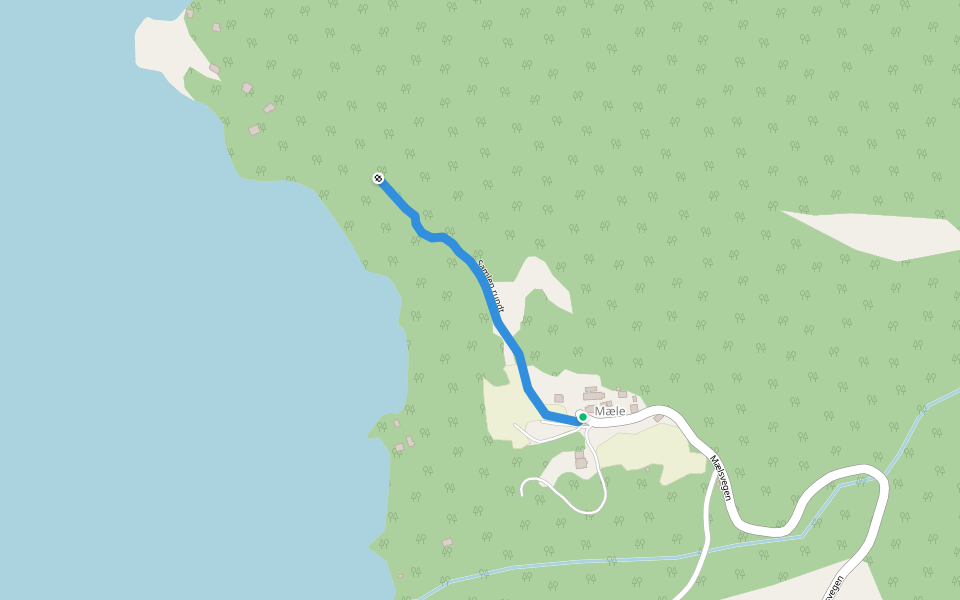 Samlen rundt walking route map in Herand