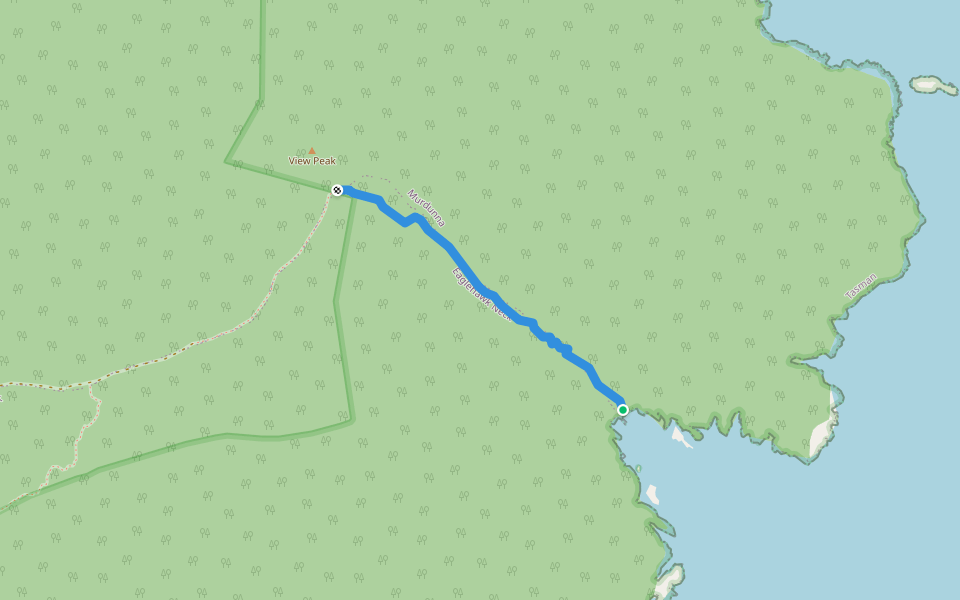 Deep Clen Bay Track walking route map in Eaglehawk Neck