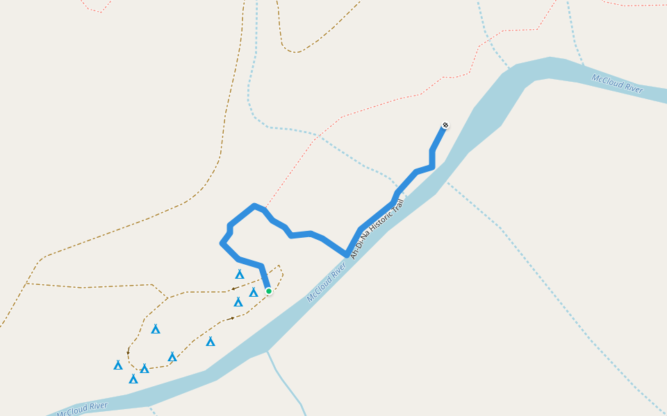 Ah-Di-Na Historic Trail walking route map in Castella