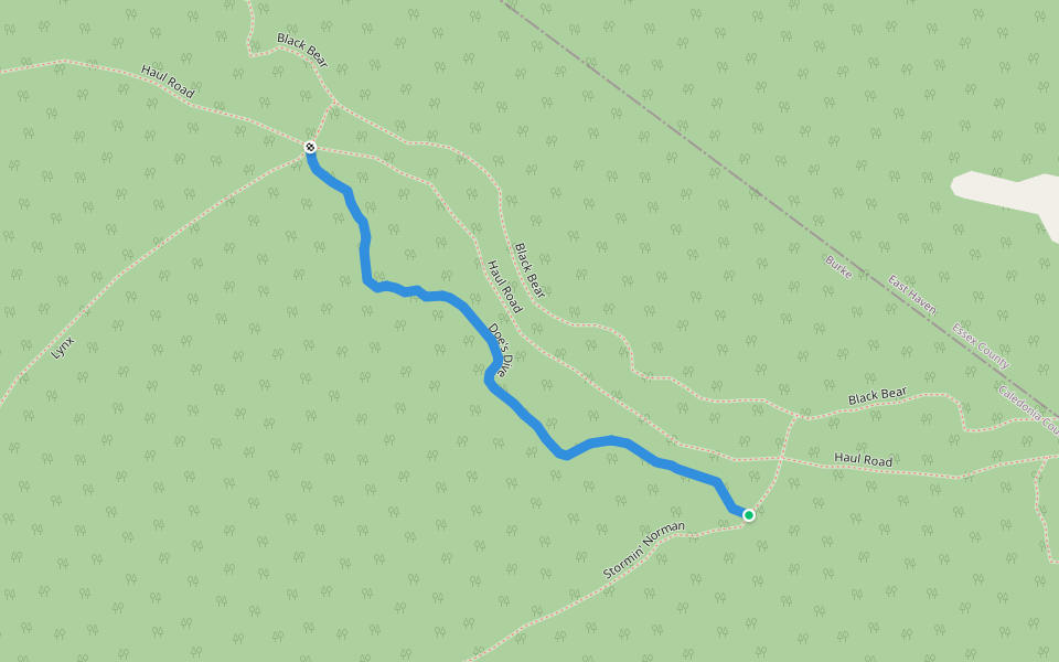 Doe's Dive walking route map in East Haven