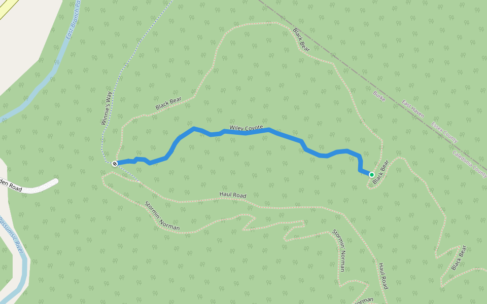 Wiley Coyote walking route map in Burke