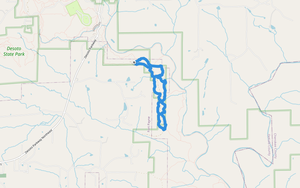 Gilliam Loop walking route map in Fort Payne