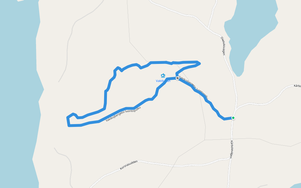 Vaktkojbergetin luontopolku walking route map in Kårböle