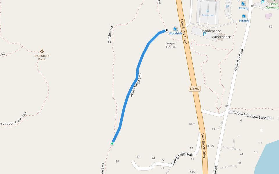 Ryan's Ridge Trail walking route map in Silver Bay