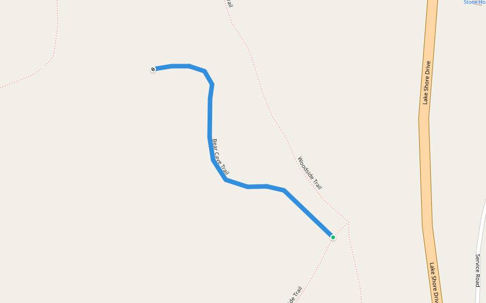 Bear Cave Trail walking route map in Silver Bay