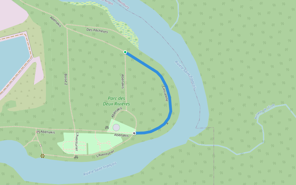 Cascatelle walking route map in East Angus