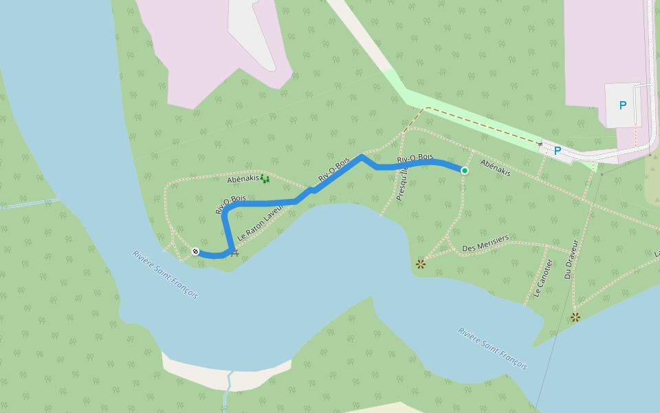 Riv-O-Bois walking route map in East Angus
