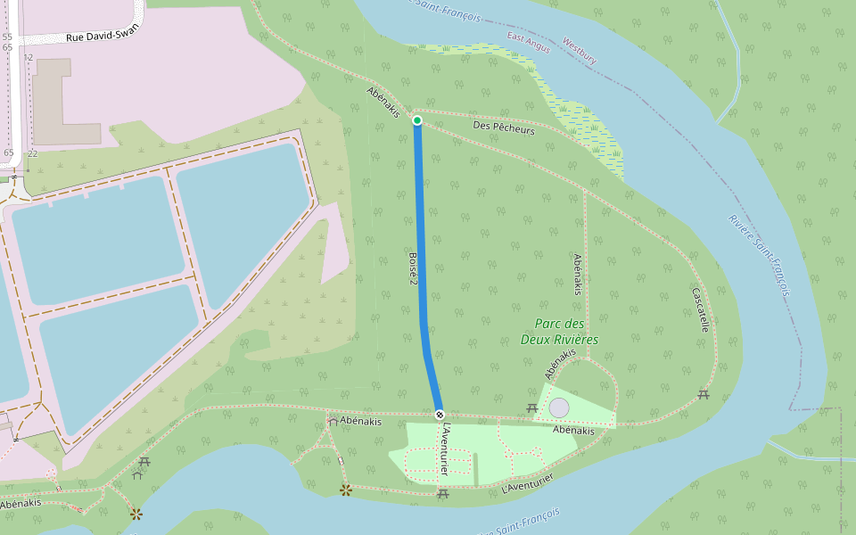 Boisé 2 walking route map in East Angus