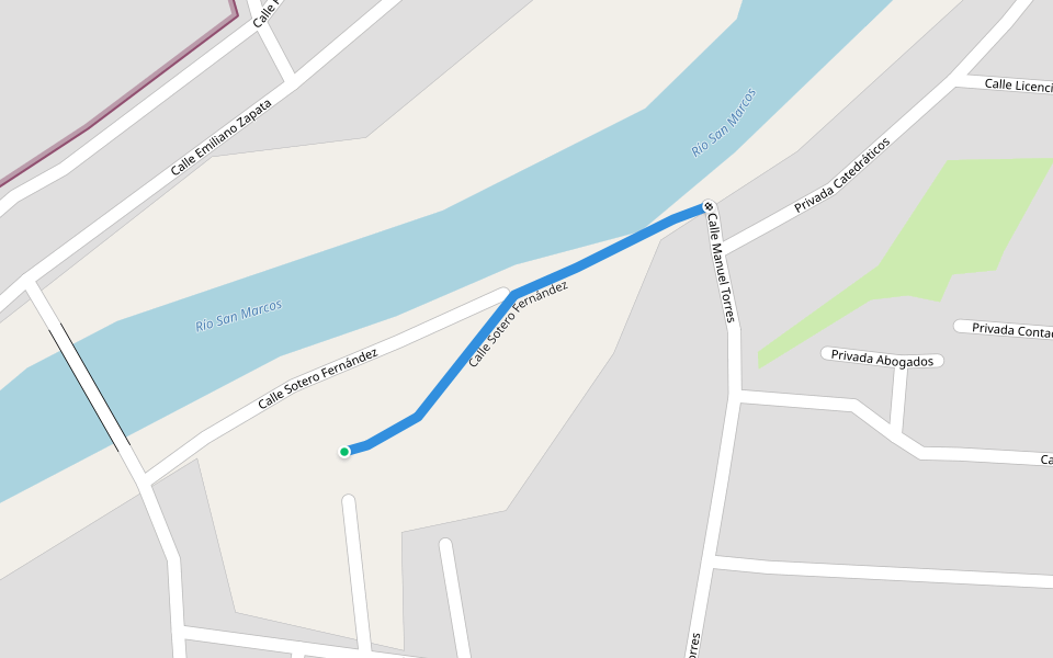 Calle Sotero Fernández walking route map in Ciudad Victoria