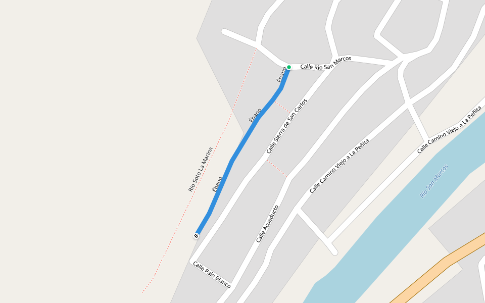 Ébano walking route map in Ciudad Victoria