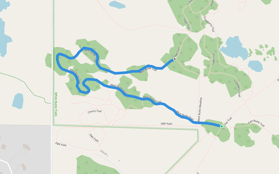 West Butte Trail walking route map in Pilot Butte
