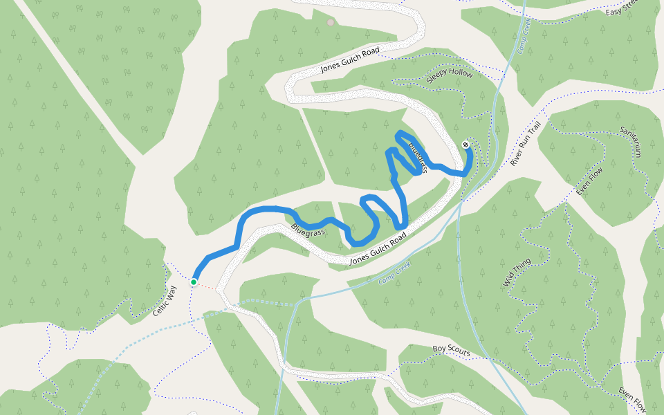 Bluegrass walking route map in Keystone