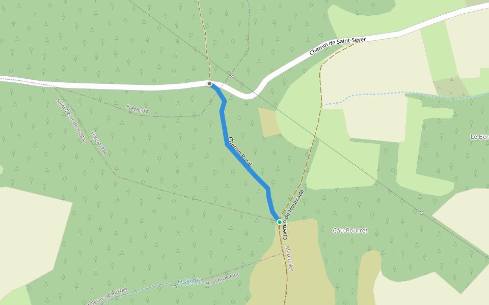Chemin Rural. walking route map in Bouilh-Devant