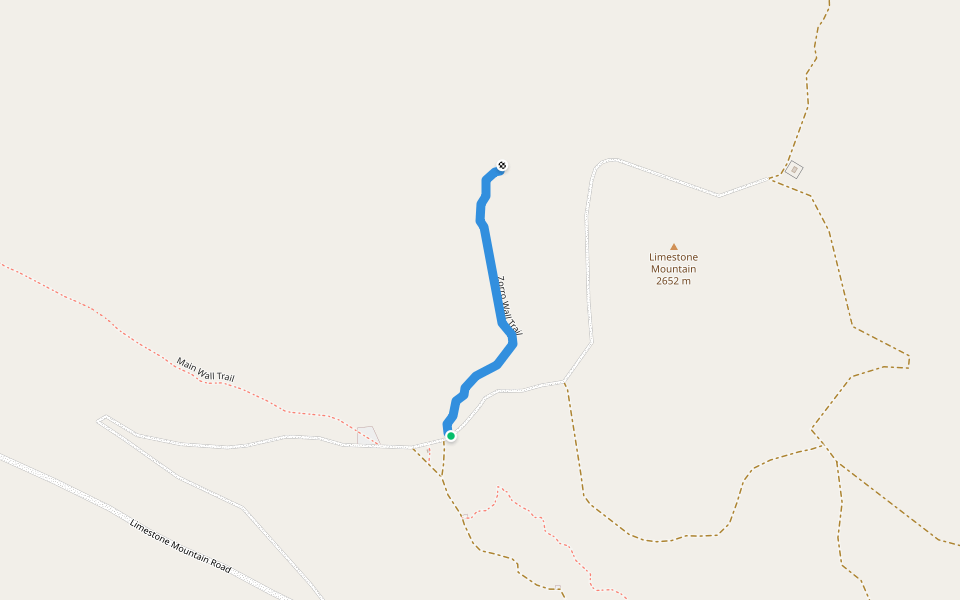 Zorro Wall Trail walking route map in Lander