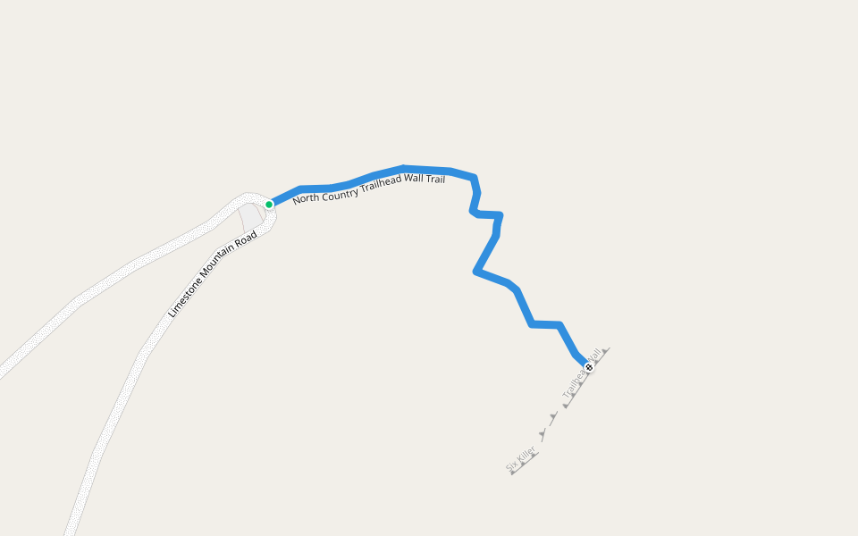 North Country Trailhead Wall Trail walking route map in Lander
