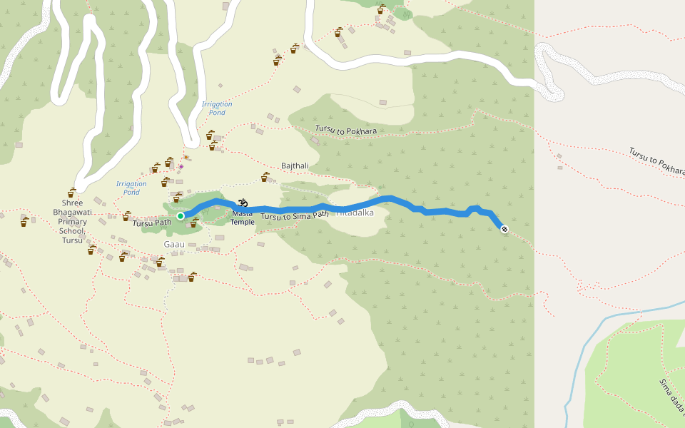 Tursu to Sima Path walking route map in Jagannath