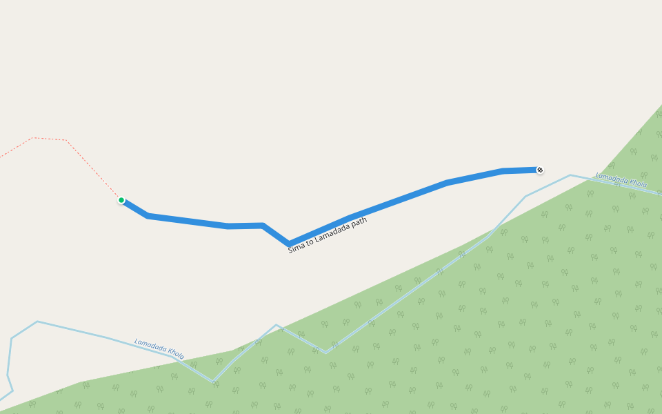 Sima to Lamadada path walking route map in Jagannath