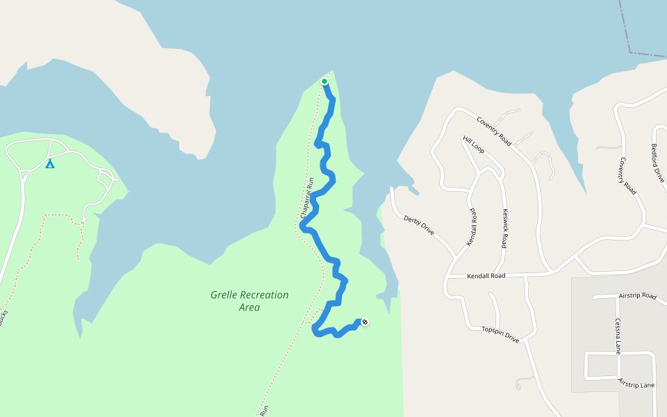 Mustang Ridge walking route map in Spicewood